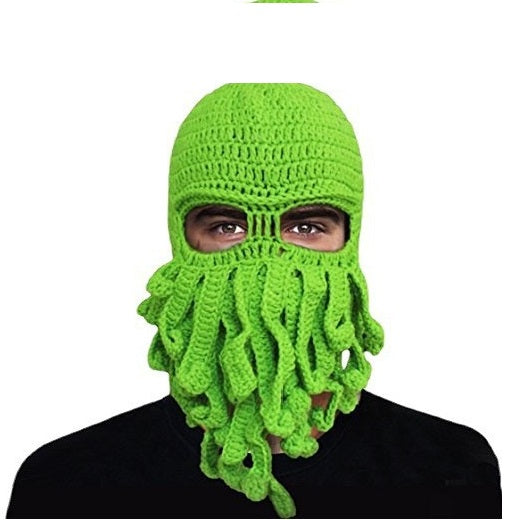 Handmade Cotton Octopus Tentacle Balaclava Hat navy by HitMyNeed