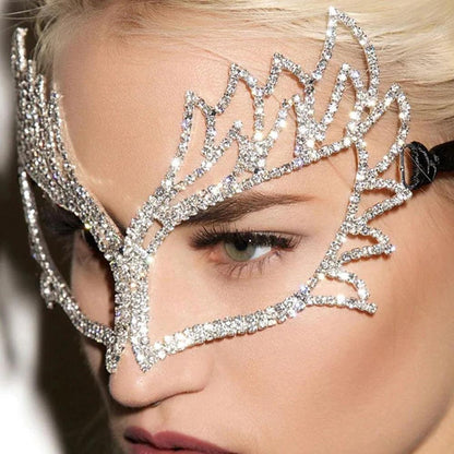 Handmade Crystal Rhinestone Masquerade Face Mask by HitMyNeed
