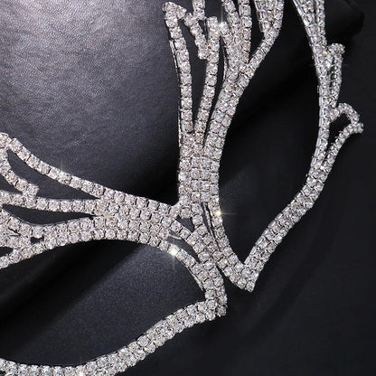 Handmade Crystal Rhinestone Masquerade Face Mask by HitMyNeed