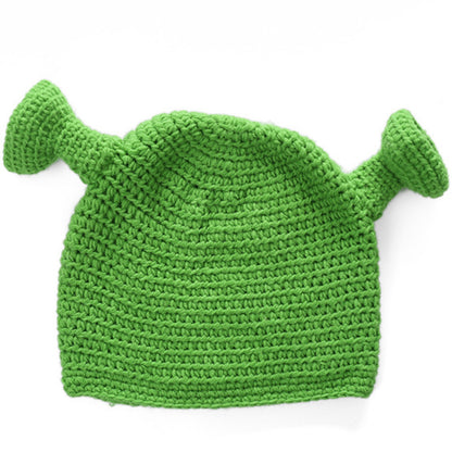 Handmade Green Monster Wool Winter Beanie Hat by HitMyNeed