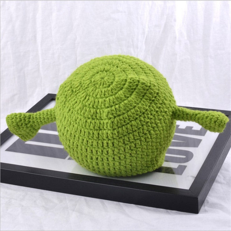 Handmade Green Monster Wool Winter Beanie Hat by HitMyNeed