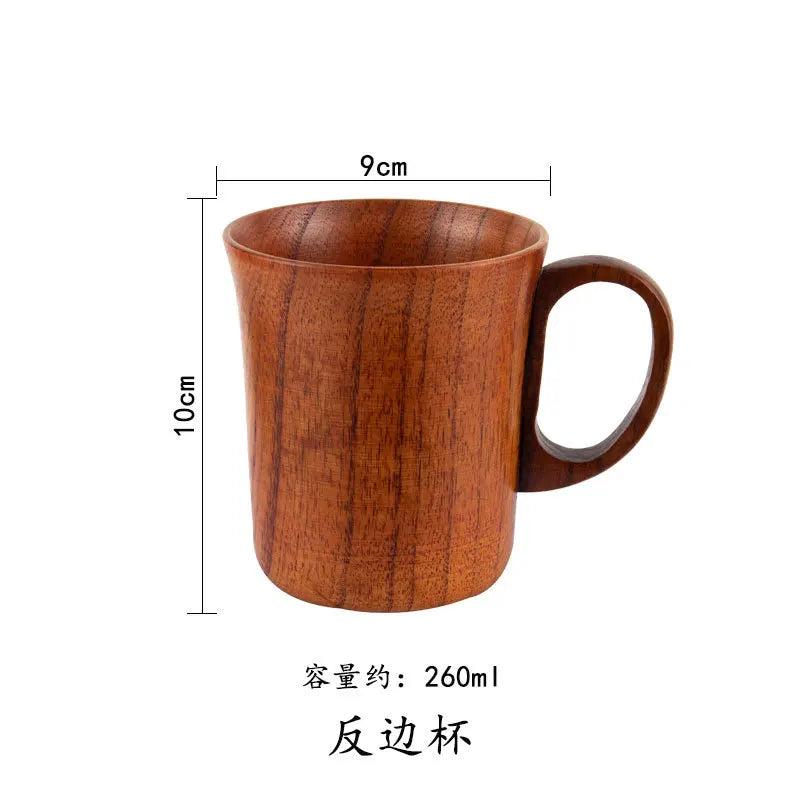 Handmade Jujube Wood Big Belly Cup with Handle fanbian by HitMyNeed