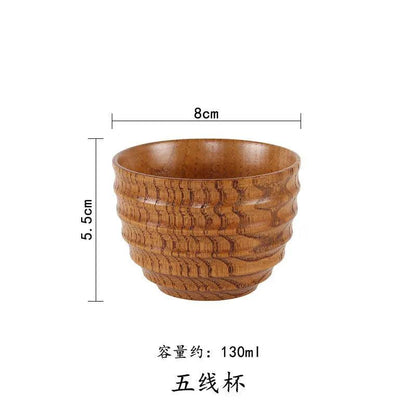 Handmade Jujube Wood Big Belly Cup with Handle five-wire-cup by HitMyNeed