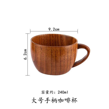 Handmade Jujube Wood Big Belly Cup with Handle large-handle-cofffee by HitMyNeed