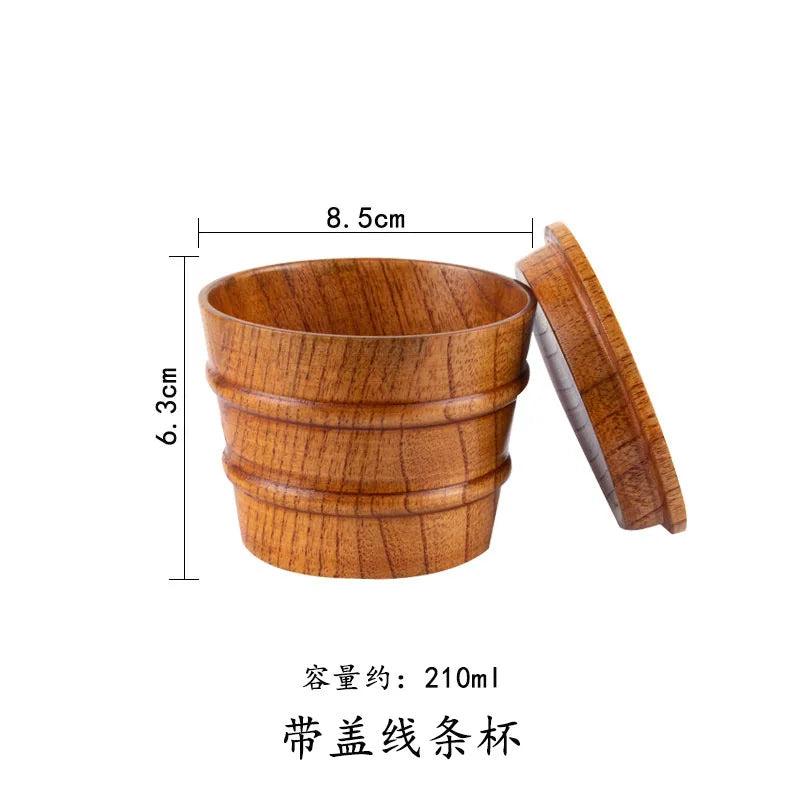 Handmade Jujube Wood Big Belly Cup with Handle lid-cup by HitMyNeed