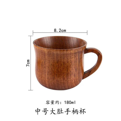 Handmade Jujube Wood Big Belly Cup with Handle medium-belly-handle by HitMyNeed