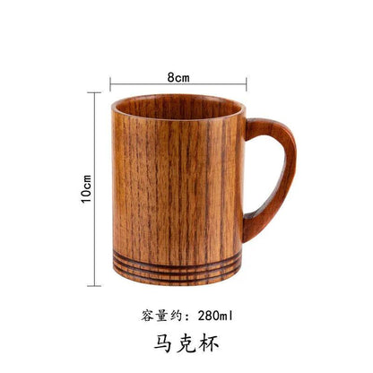 Handmade Jujube Wood Big Belly Cup with Handle mug by HitMyNeed