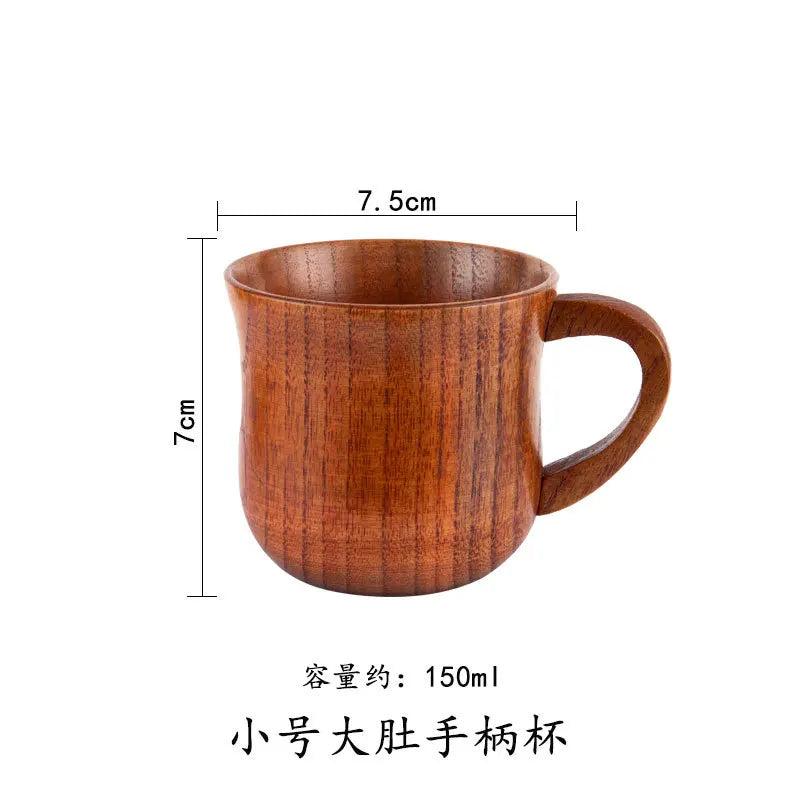Handmade Jujube Wood Big Belly Cup with Handle small-belly-handle by HitMyNeed