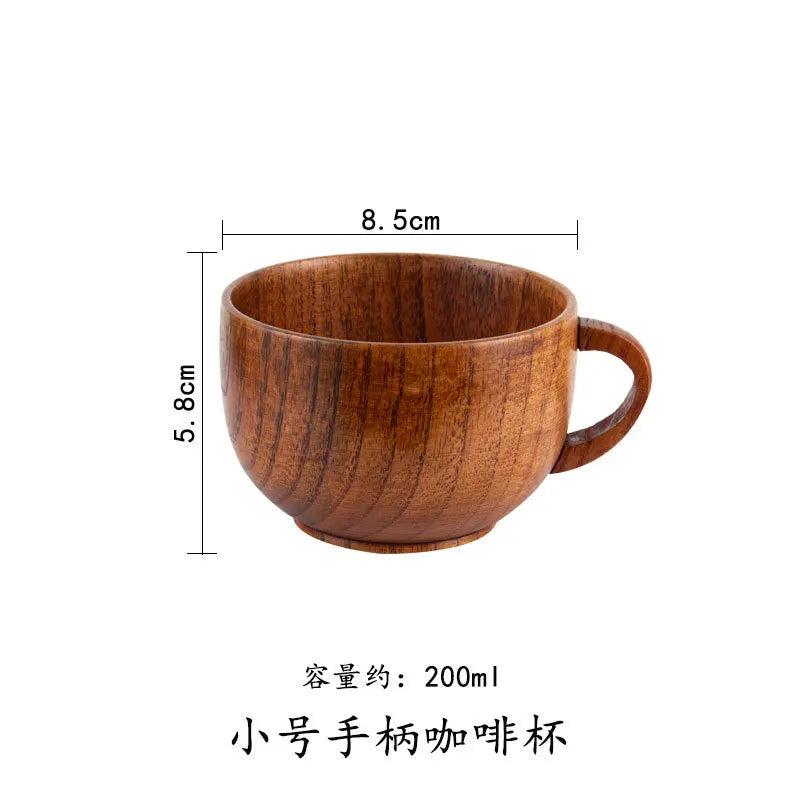Handmade Jujube Wood Big Belly Cup with Handle small-handle-cofffee by HitMyNeed