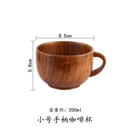 Handmade Jujube Wood Big Belly Cup with Handle small-handle-cofffee by HitMyNeed