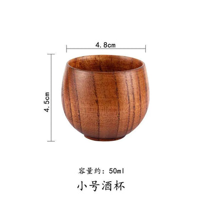 Handmade Jujube Wood Big Belly Cup with Handle small-tea-cup by HitMyNeed