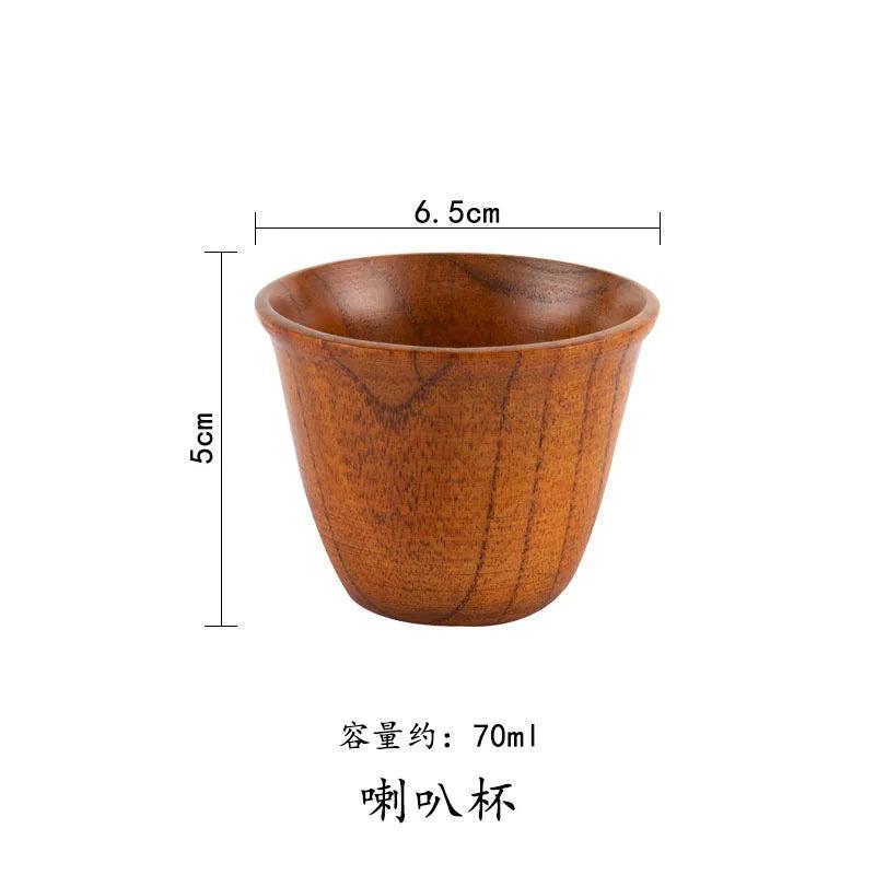 Handmade Jujube Wood Big Belly Cup with Handle trumpet-cup by HitMyNeed