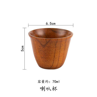 Handmade Jujube Wood Big Belly Cup with Handle trumpet-cup by HitMyNeed