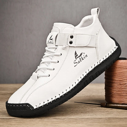 Handmade Men's Leather Casual Ankle Sneaker Boots by HitMyNeed