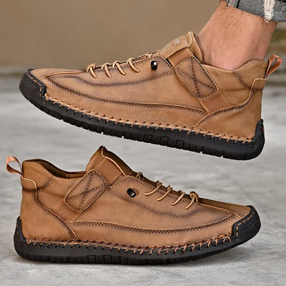 Handmade Men's Leather Slip-On Loafers by HitMyNeed