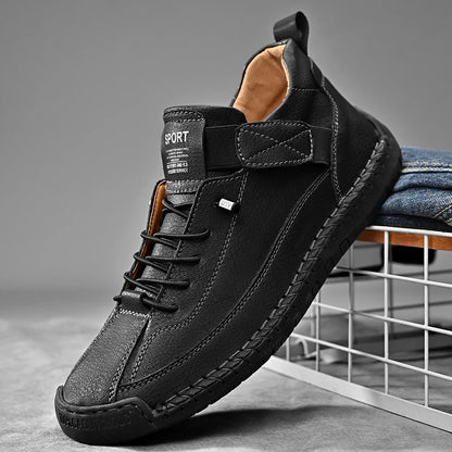 Handmade Men's Leather Slip-On Loafers ht-9888-black 43.0 by HitMyNeed