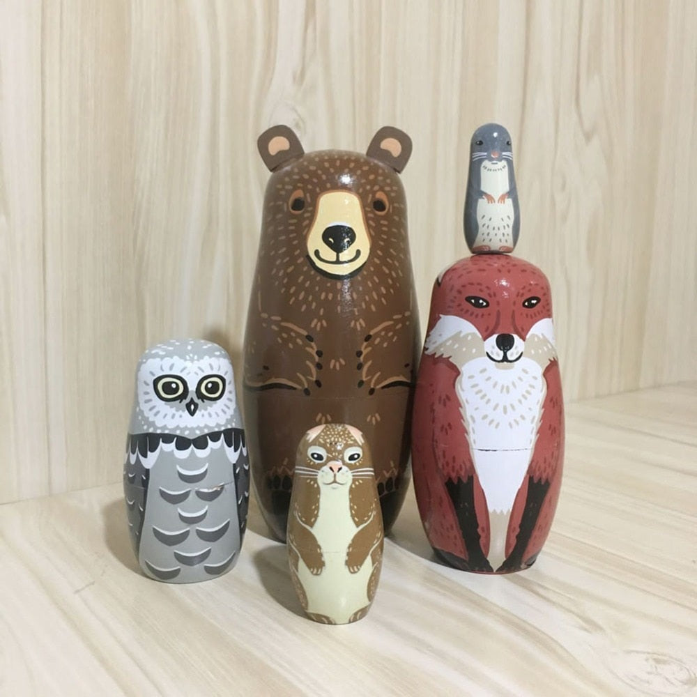 Handmade Russian Nesting Dolls 5-Piece Set by HitMyNeed