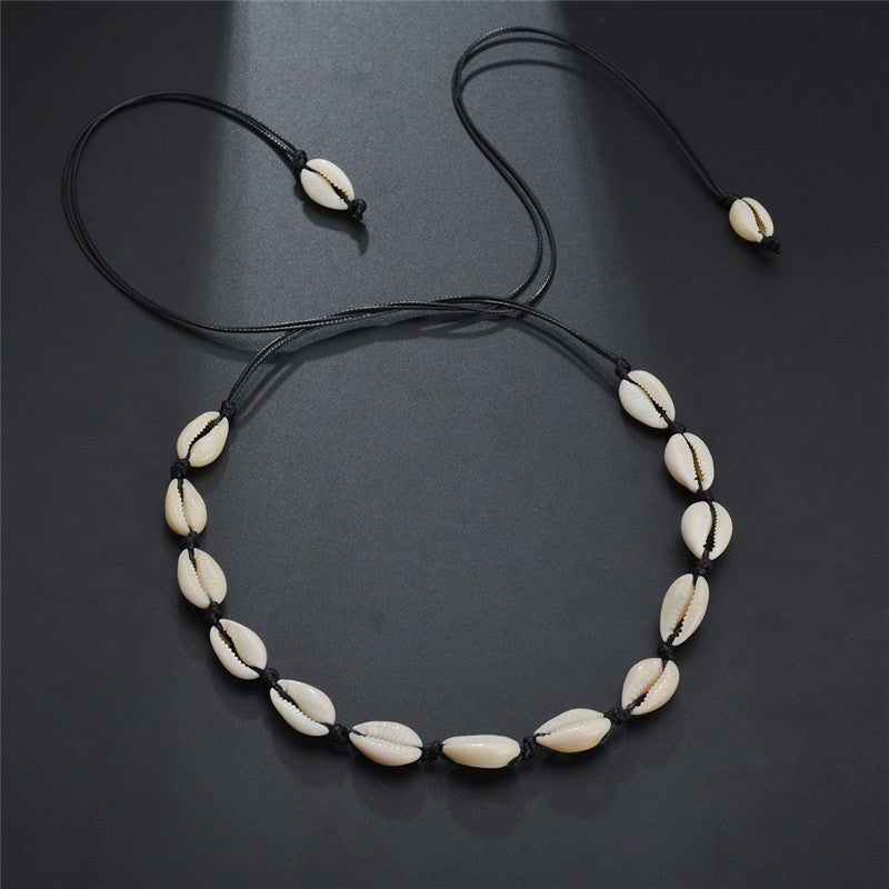 Handmade Seashell Choker Necklace with Adjustable Rope by HitMyNeed