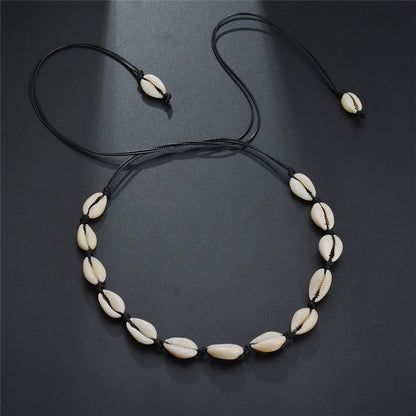 Handmade Seashell Choker Necklace with Adjustable Rope by HitMyNeed
