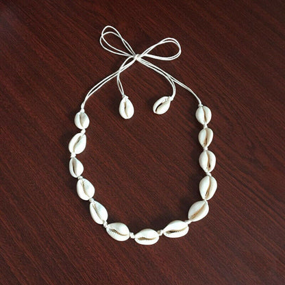 Handmade Seashell Choker Necklace with Adjustable Rope by HitMyNeed