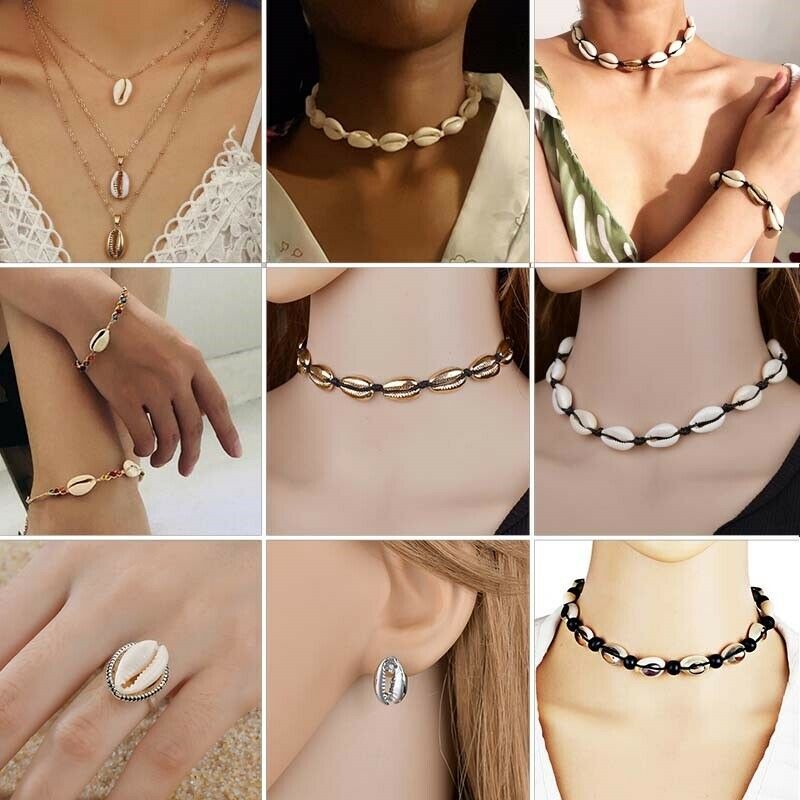 Handmade Seashell Choker Necklace with Adjustable Rope by HitMyNeed