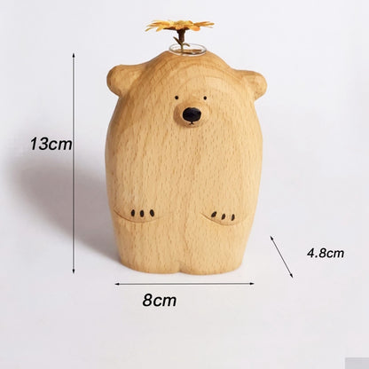 Handmade Wooden Bear Vase with Glass Insert by HitMyNeed