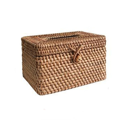 Handmade Woven Rattan Tissue Box Cover by HitMyNeed