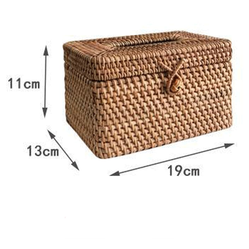 Handmade Woven Rattan Tissue Box Cover by HitMyNeed