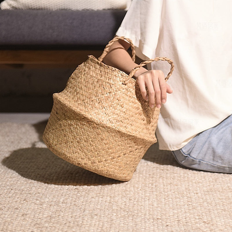 Handmade Woven Seagrass Storage & Laundry Basket by HitMyNeed