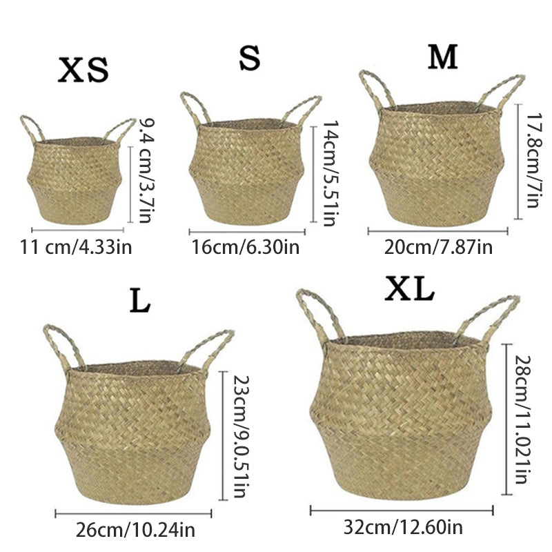 Handmade Woven Seagrass Storage & Laundry Basket by HitMyNeed
