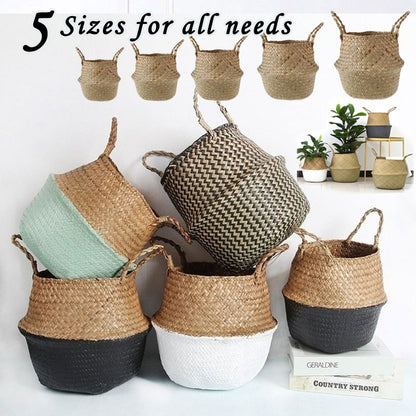 Handmade Woven Seagrass Storage & Laundry Basket by HitMyNeed