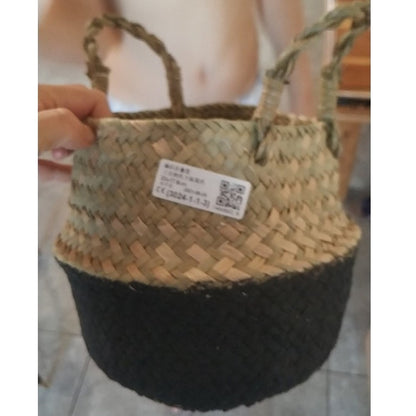 Handmade Woven Seagrass Storage & Laundry Basket woven-basket-10 m-20x17-8cm by HitMyNeed