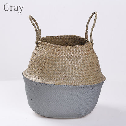 Handmade Woven Seagrass Storage & Laundry Basket woven-basket-1052 m-20x17-8cm by HitMyNeed