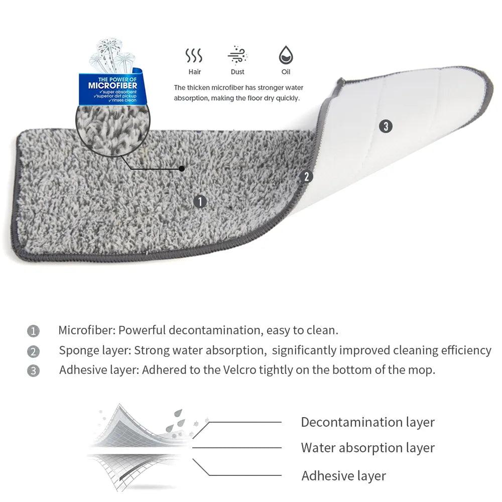 Hands-Free Flat Mop and Bucket Set with Microfiber Pads by HitMyNeed