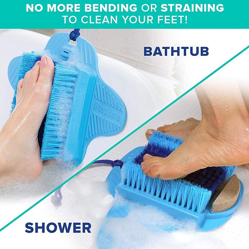 Hands-Free Foot Scrubber with Pumice Stone by HitMyNeed