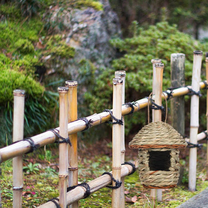 Handwoven Straw Hanging Bird Nest for Gardens by HitMyNeed