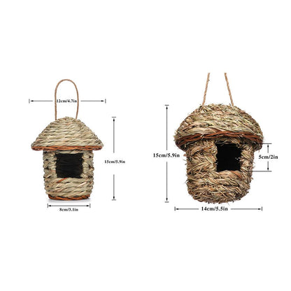 Handwoven Straw Hanging Bird Nest for Gardens by HitMyNeed