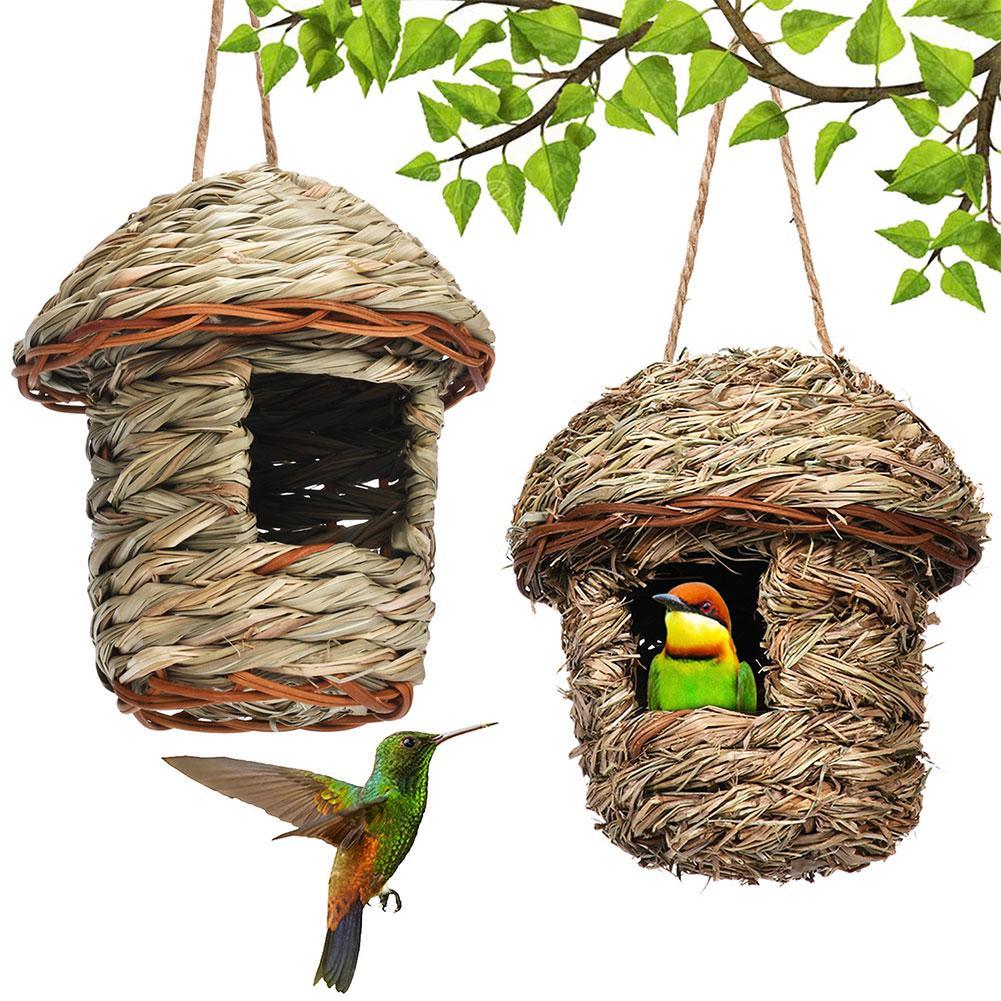 Handwoven Straw Hanging Bird Nest for Gardens by HitMyNeed