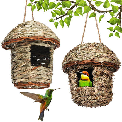 Handwoven Straw Hanging Bird Nest for Gardens by HitMyNeed