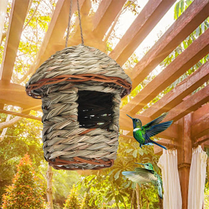 Handwoven Straw Hanging Bird Nest for Gardens by HitMyNeed
