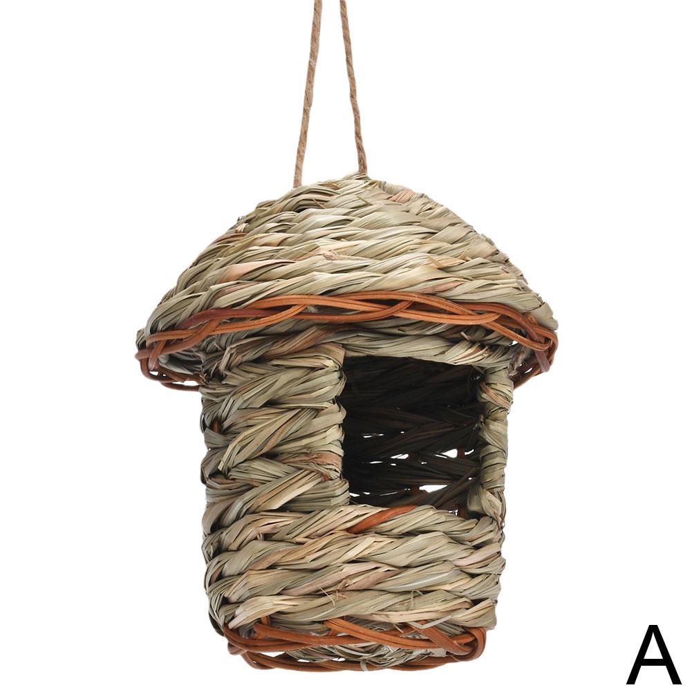 Handwoven Straw Hanging Bird Nest for Gardens a by HitMyNeed
