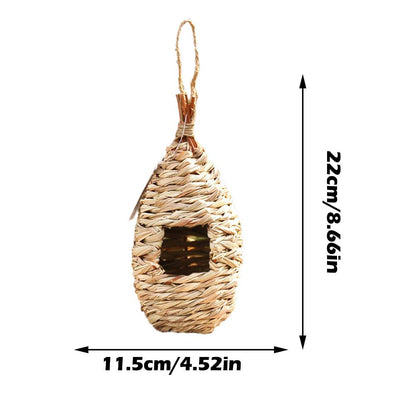 Handwoven Straw Hanging Bird Nest for Gardens d by HitMyNeed