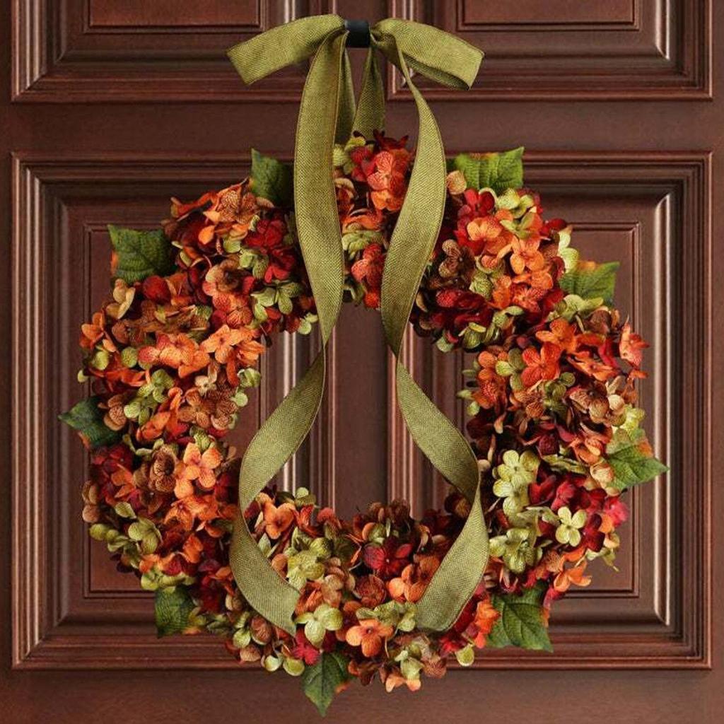 Hanging Artificial Autumn Door Wreath 30cm by HitMyNeed