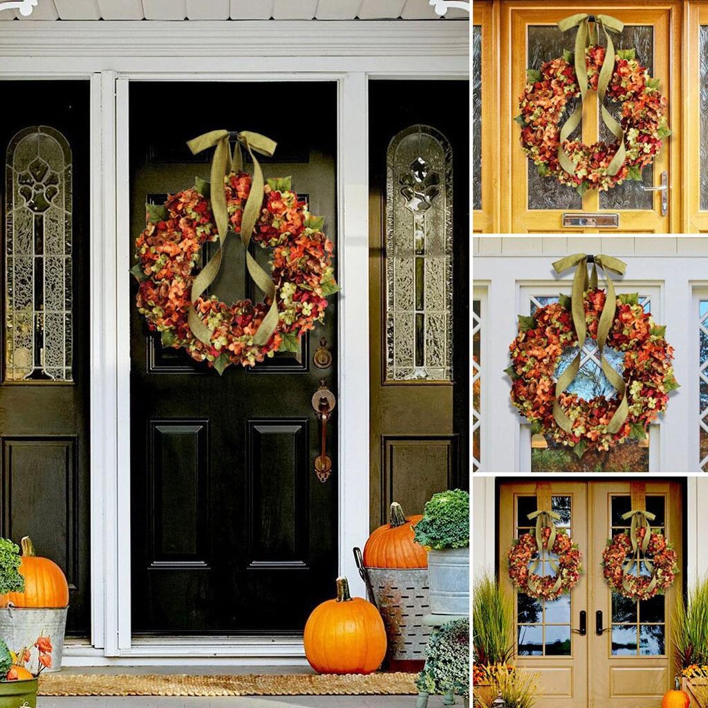 Hanging Artificial Autumn Door Wreath 30cm by HitMyNeed