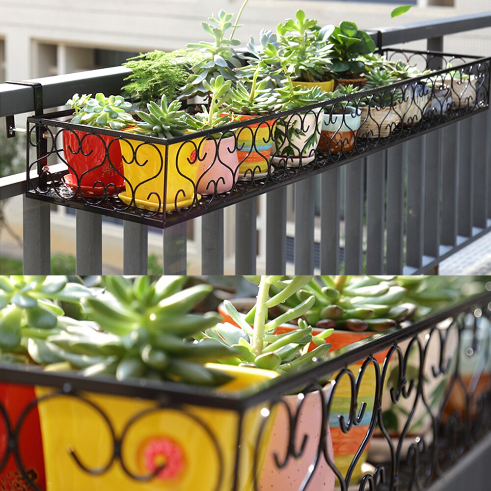 Hanging Balcony Railing Planter with Secure Screw Mount by HitMyNeed