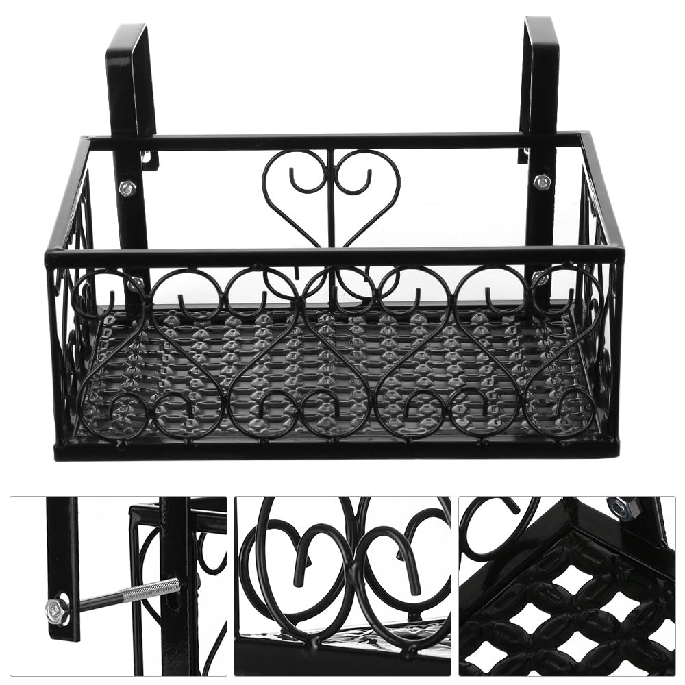 Hanging Balcony Railing Planter with Secure Screw Mount by HitMyNeed