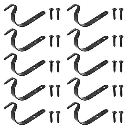 Hanging Basket Hooks Wall Mount Set (10 Pack) by HitMyNeed