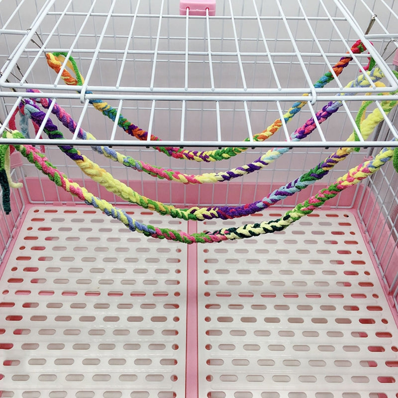 Hanging Cotton Bird Rope Perch with Hooks by HitMyNeed