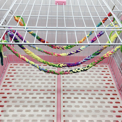 Hanging Cotton Bird Rope Perch with Hooks by HitMyNeed