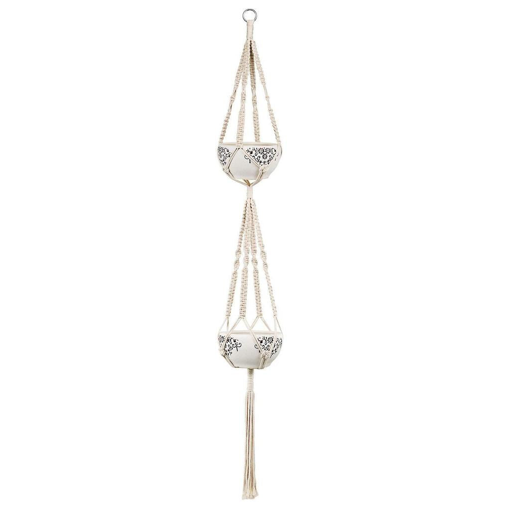 Hanging Double Macrame Plant Hanger, 180cm by HitMyNeed